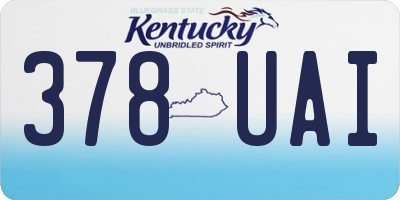 KY license plate 378UAI
