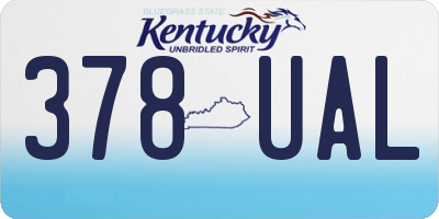 KY license plate 378UAL