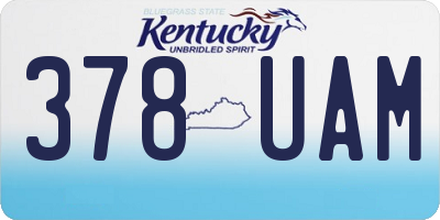 KY license plate 378UAM