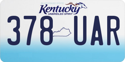 KY license plate 378UAR