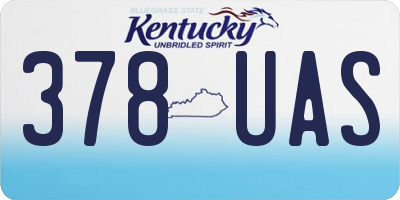 KY license plate 378UAS