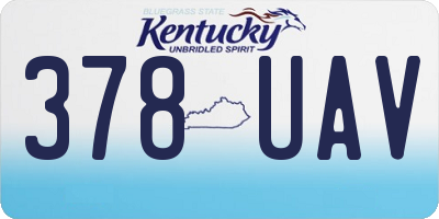 KY license plate 378UAV