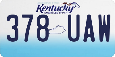 KY license plate 378UAW