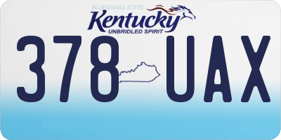 KY license plate 378UAX