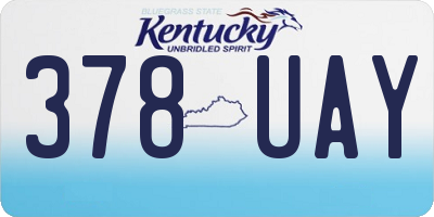 KY license plate 378UAY