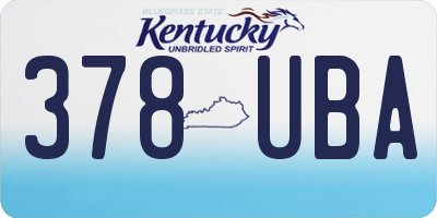 KY license plate 378UBA