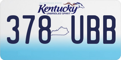 KY license plate 378UBB