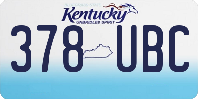 KY license plate 378UBC
