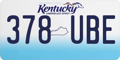 KY license plate 378UBE