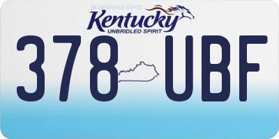 KY license plate 378UBF