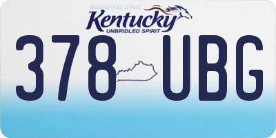 KY license plate 378UBG