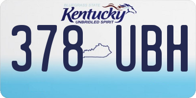 KY license plate 378UBH