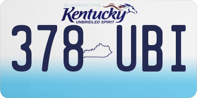 KY license plate 378UBI