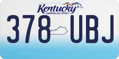 KY license plate 378UBJ
