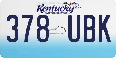 KY license plate 378UBK