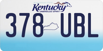 KY license plate 378UBL