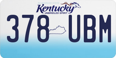 KY license plate 378UBM