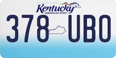 KY license plate 378UBO