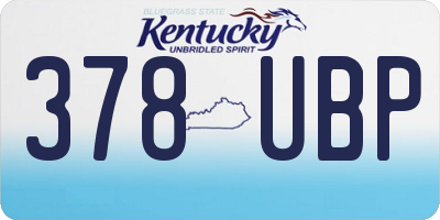 KY license plate 378UBP