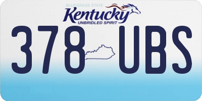 KY license plate 378UBS