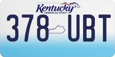 KY license plate 378UBT