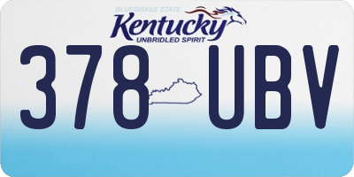 KY license plate 378UBV