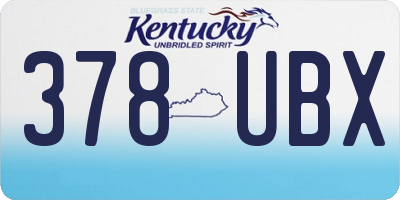 KY license plate 378UBX