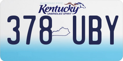 KY license plate 378UBY