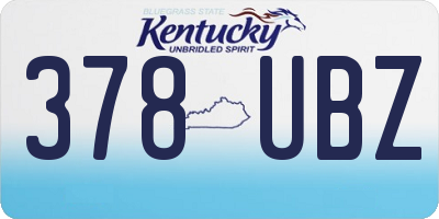 KY license plate 378UBZ