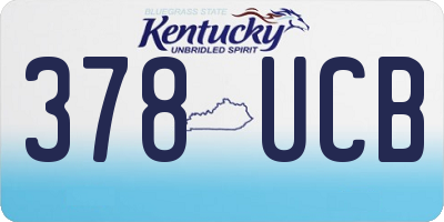 KY license plate 378UCB