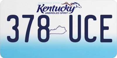 KY license plate 378UCE