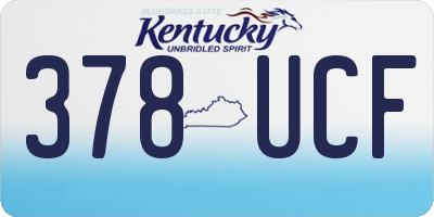 KY license plate 378UCF