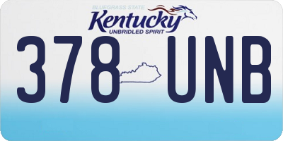 KY license plate 378UNB