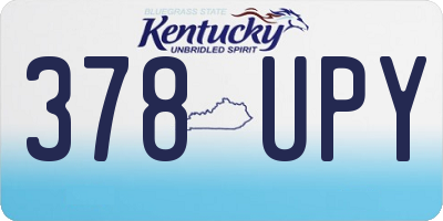 KY license plate 378UPY