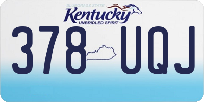 KY license plate 378UQJ