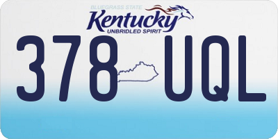 KY license plate 378UQL