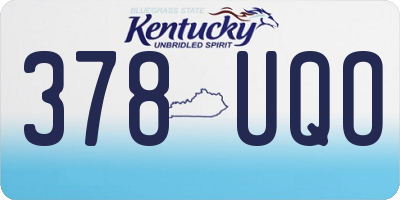 KY license plate 378UQO
