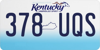 KY license plate 378UQS