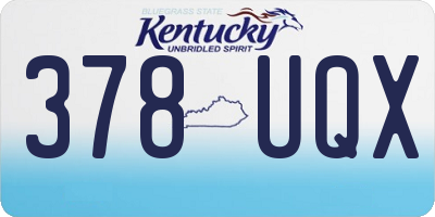 KY license plate 378UQX