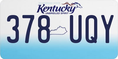 KY license plate 378UQY
