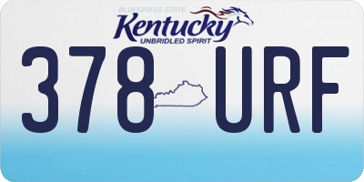 KY license plate 378URF