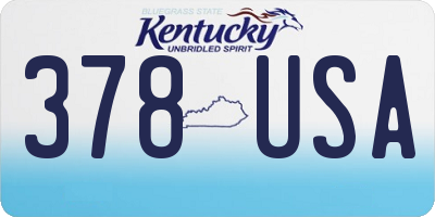 KY license plate 378USA