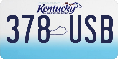 KY license plate 378USB