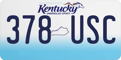 KY license plate 378USC