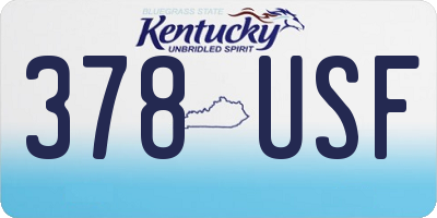 KY license plate 378USF