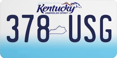 KY license plate 378USG