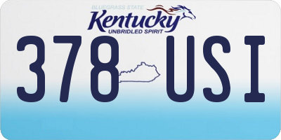 KY license plate 378USI