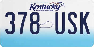 KY license plate 378USK