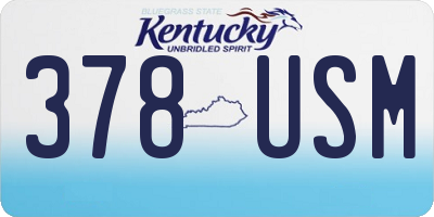 KY license plate 378USM