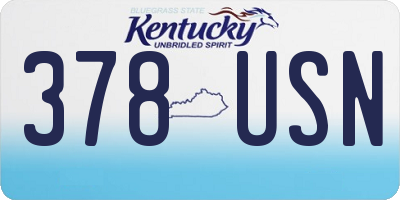 KY license plate 378USN
